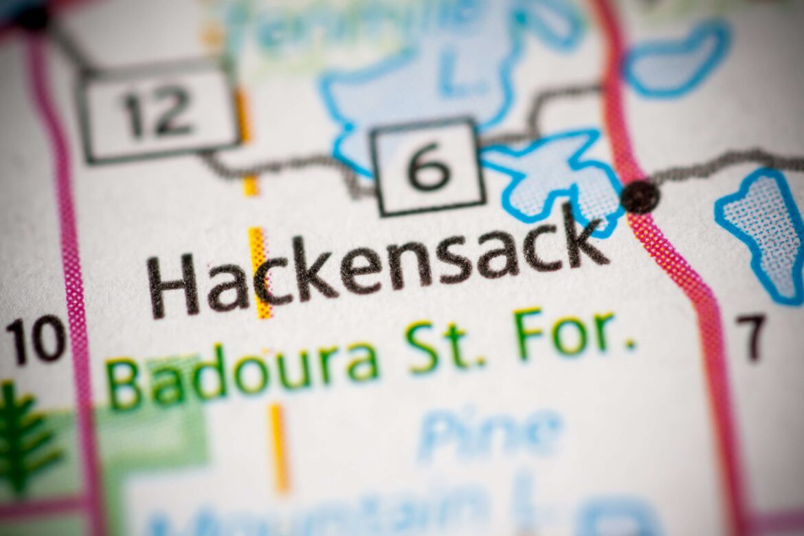 A map of Hackensack Minnesota.
